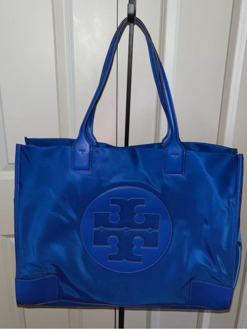 Tory Burch Royal Blue Nylon Logo Ella Tote